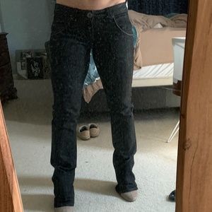 Black Guess Jeans with silver piping detail